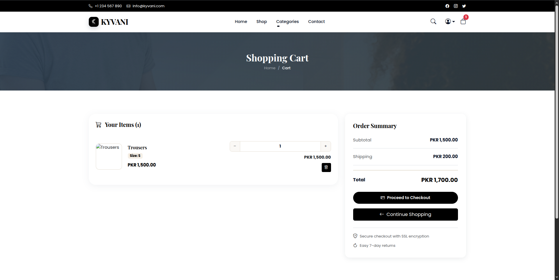 Kyvani E-Commerce