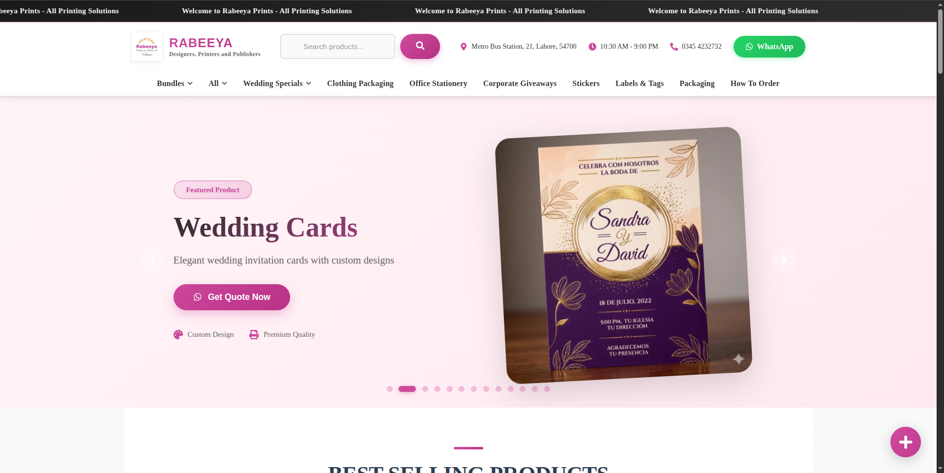 Rabeeya Product Website